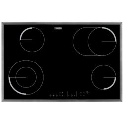Zanussi ZEV8646XBA 80cm 4 Zone Touch Control Induction Hob in Black with Stainless Steel Frame